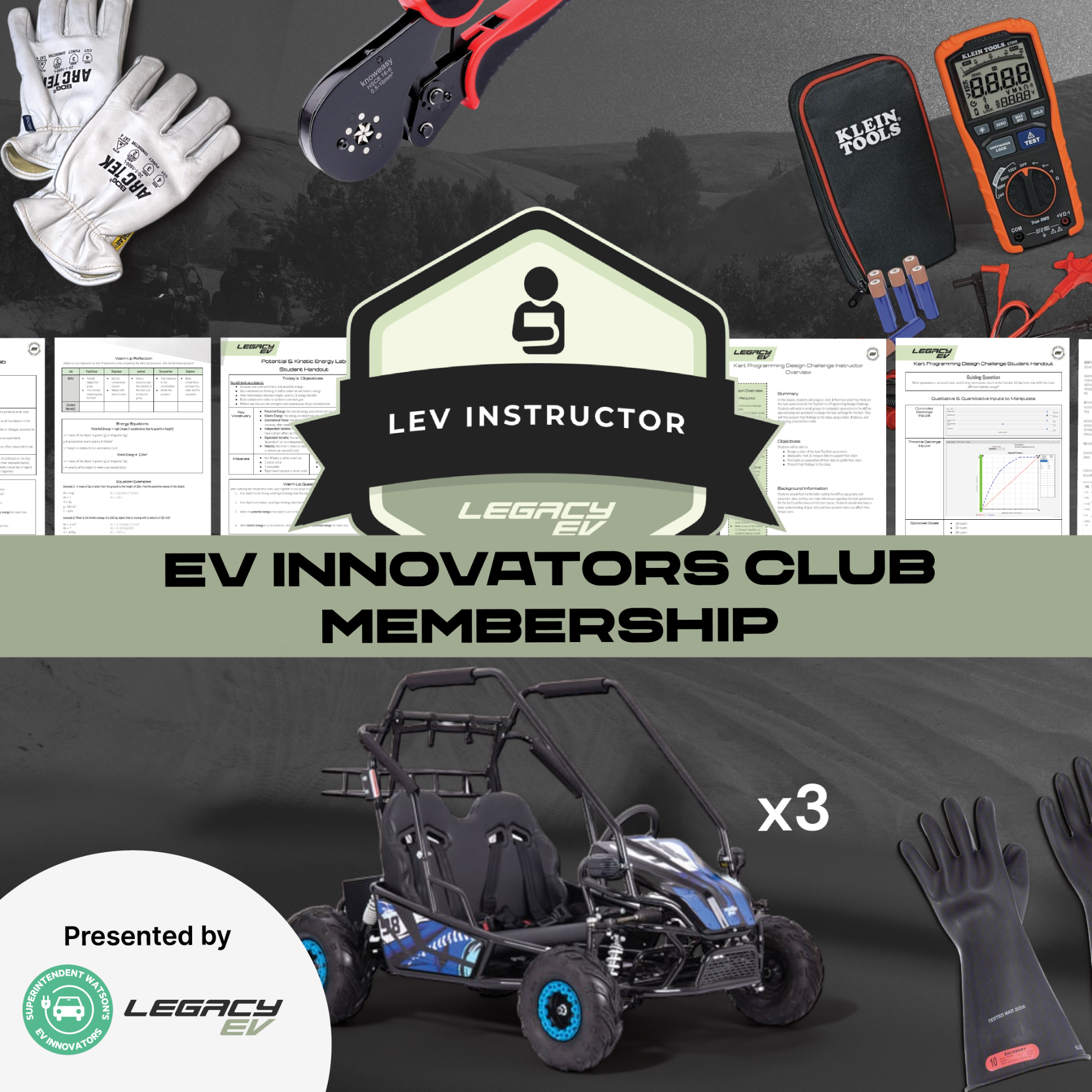 EV Innovators Club Membership - 3 Karts