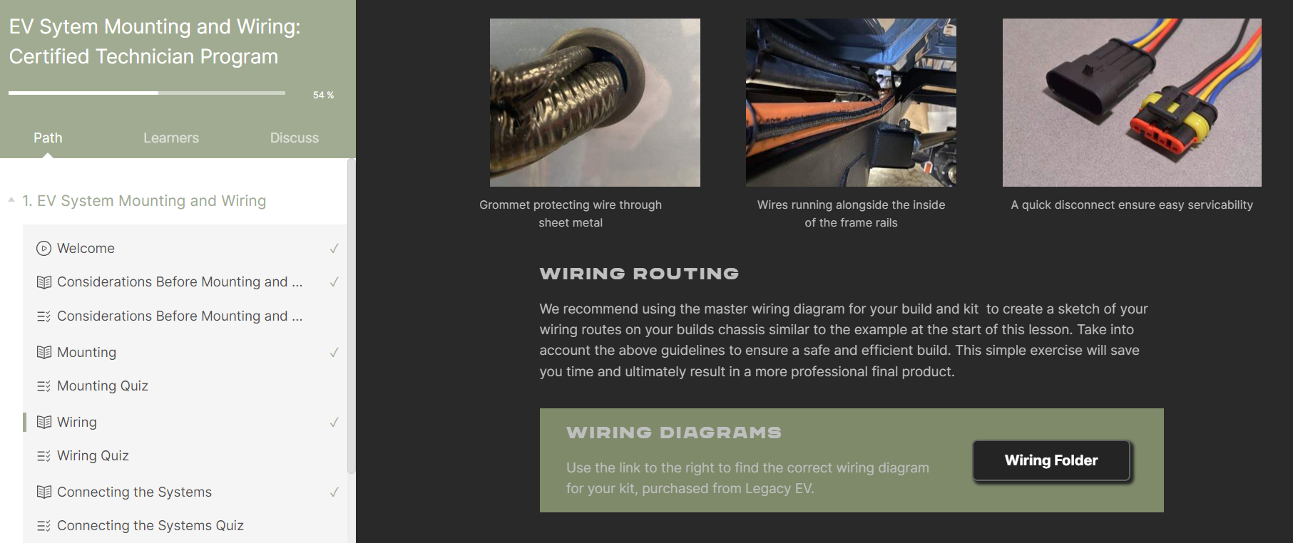 EV System Mounting and Wiring Virtual Course